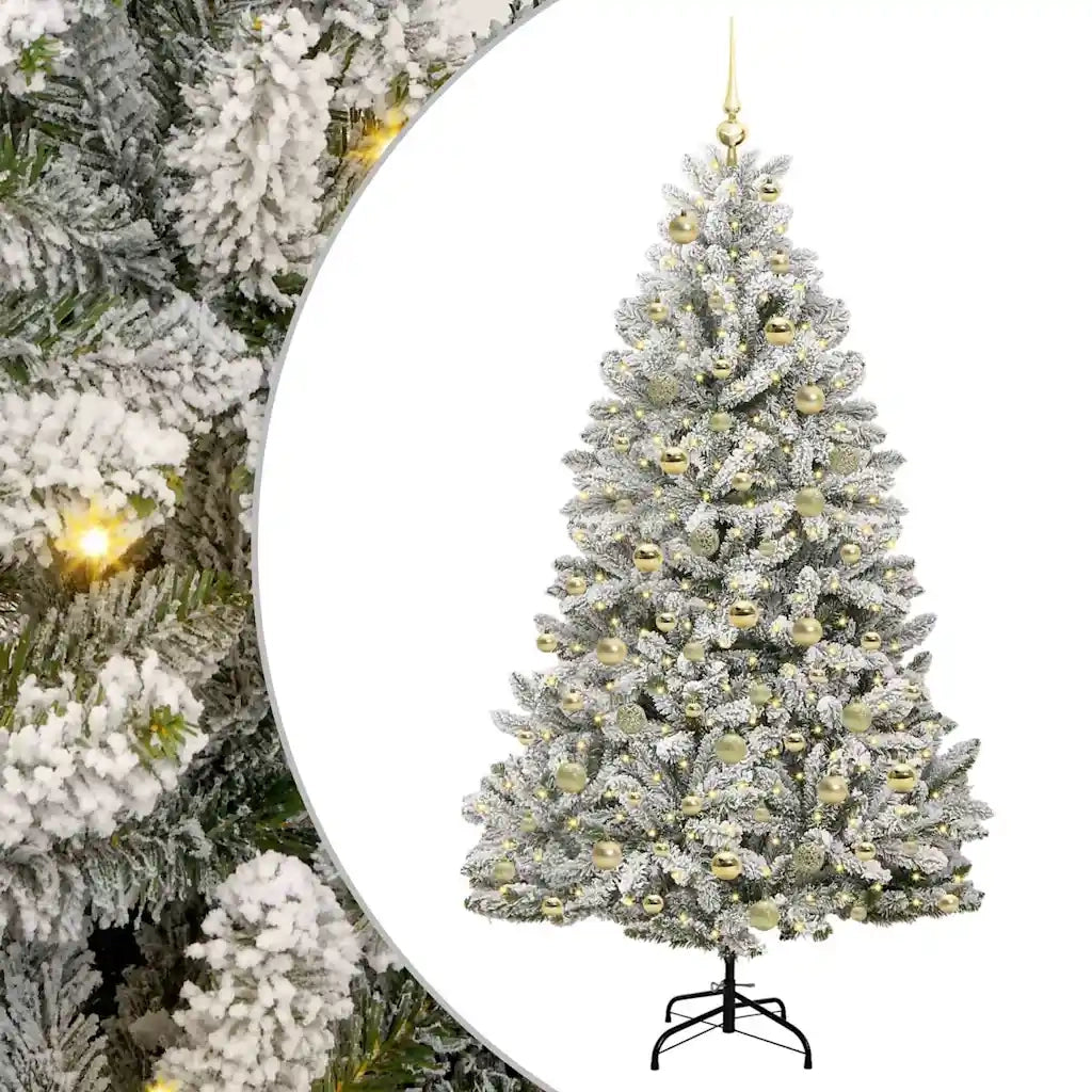 Albero di Natale artificiale con 300 LED Verde e Bianco 180 cm 3395752
