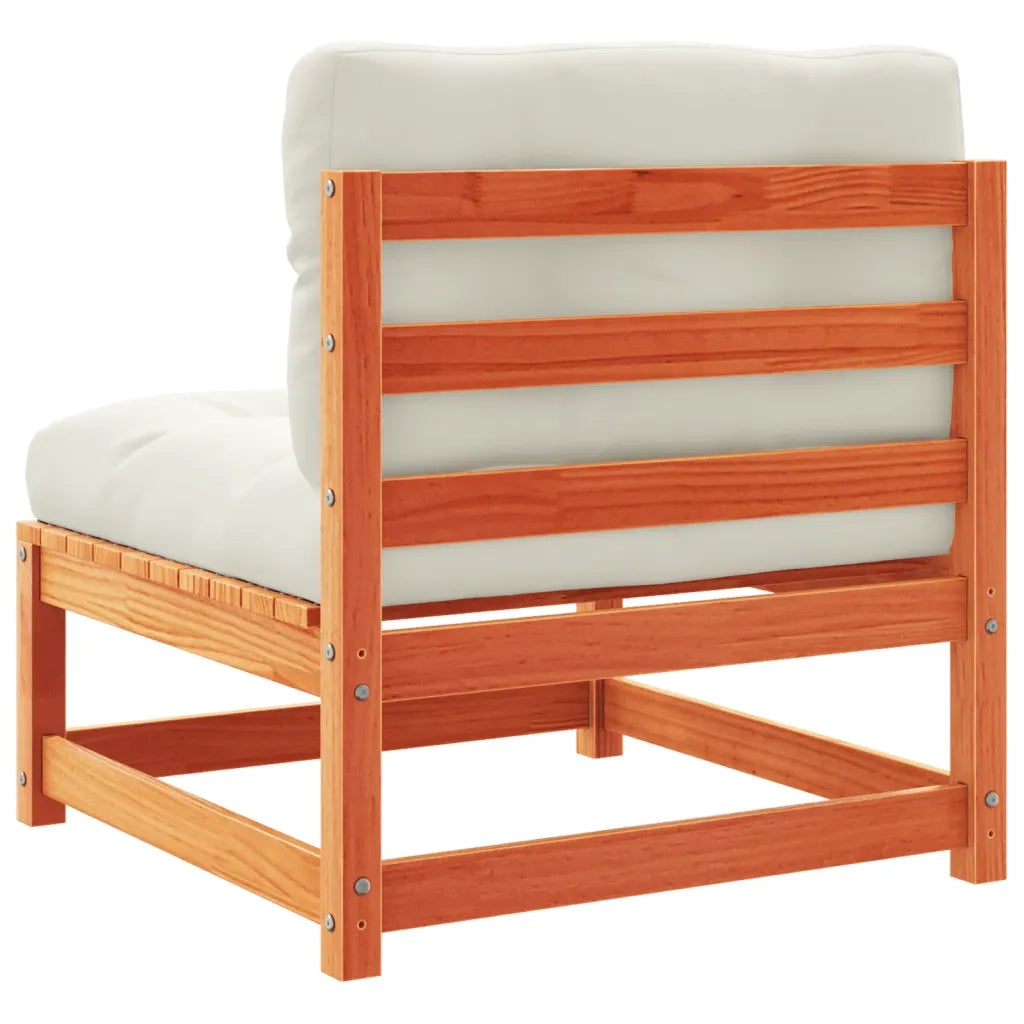 Set Divani Giardino 9 pz con Cuscini Marrone Cera Massello Pino 3299371