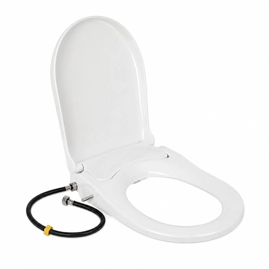 Sedia per il bagno con bidet - Doccia per il bagno - Igiene personale - Doppio risciacquo - 48 x 35 cm - Bianco