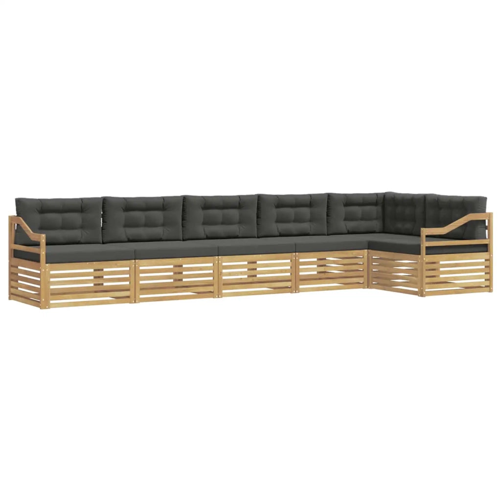 Set di divani da esterno 6 pcs Bianco e Antracite