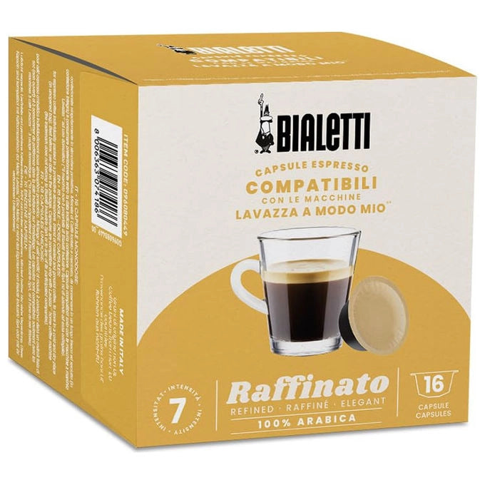 Bialetti, Capsule Caffe' Raffinato, Compatibili Lavazza A Modo Mio, 16 capsule