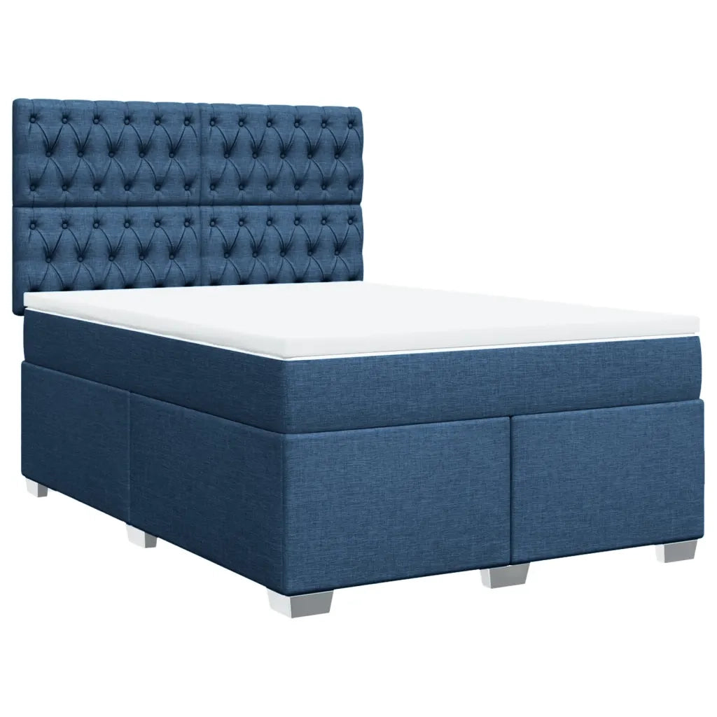Giroletto a Molle con Materasso Blu 140x190 cm in Tessuto