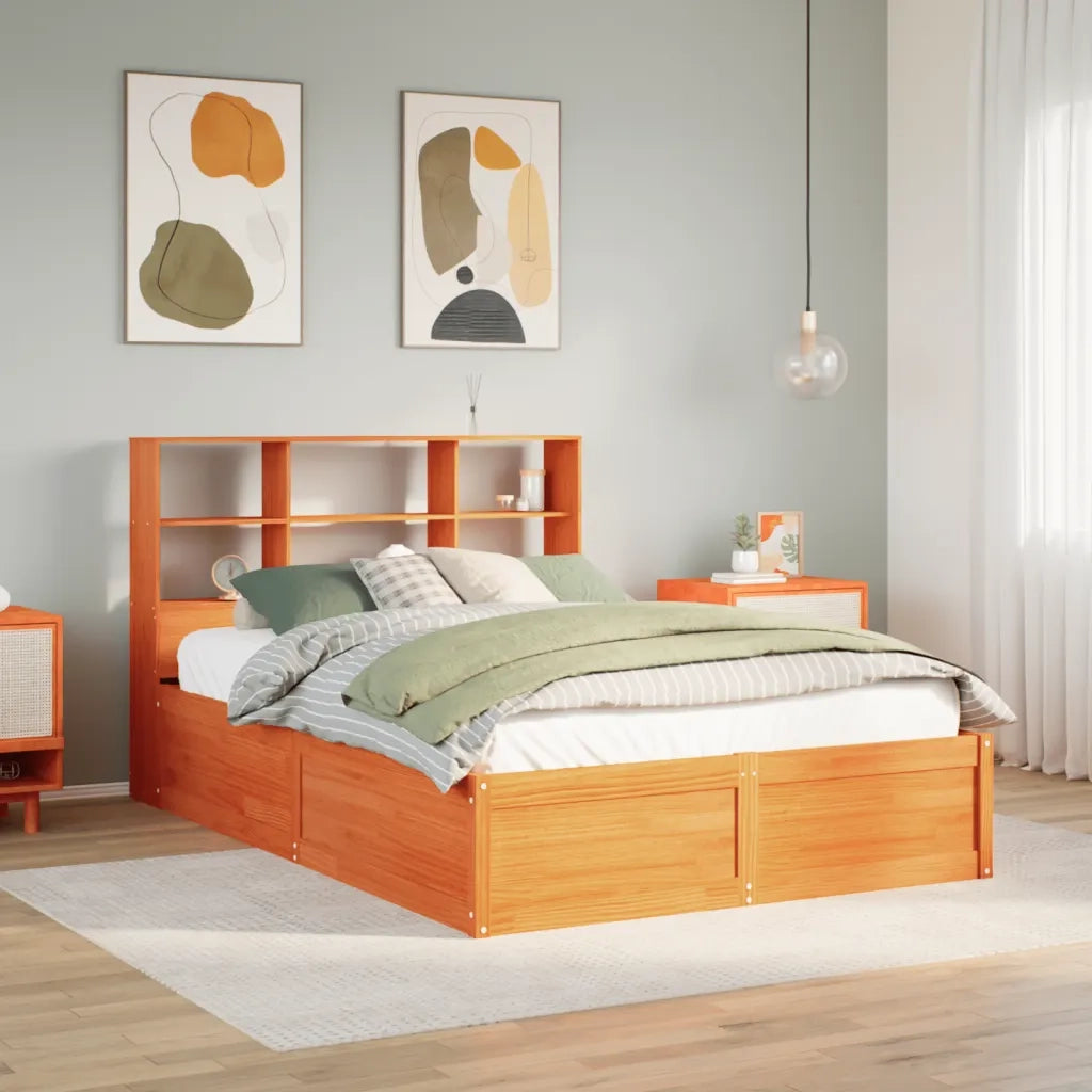 Giroletto senza Materasso Marrone Cera 150x200 cm Legno di Pino