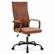 Sedia da Ufficio in Simil Pelle Industrial Poltrona Scrivania Girevole Base Nera