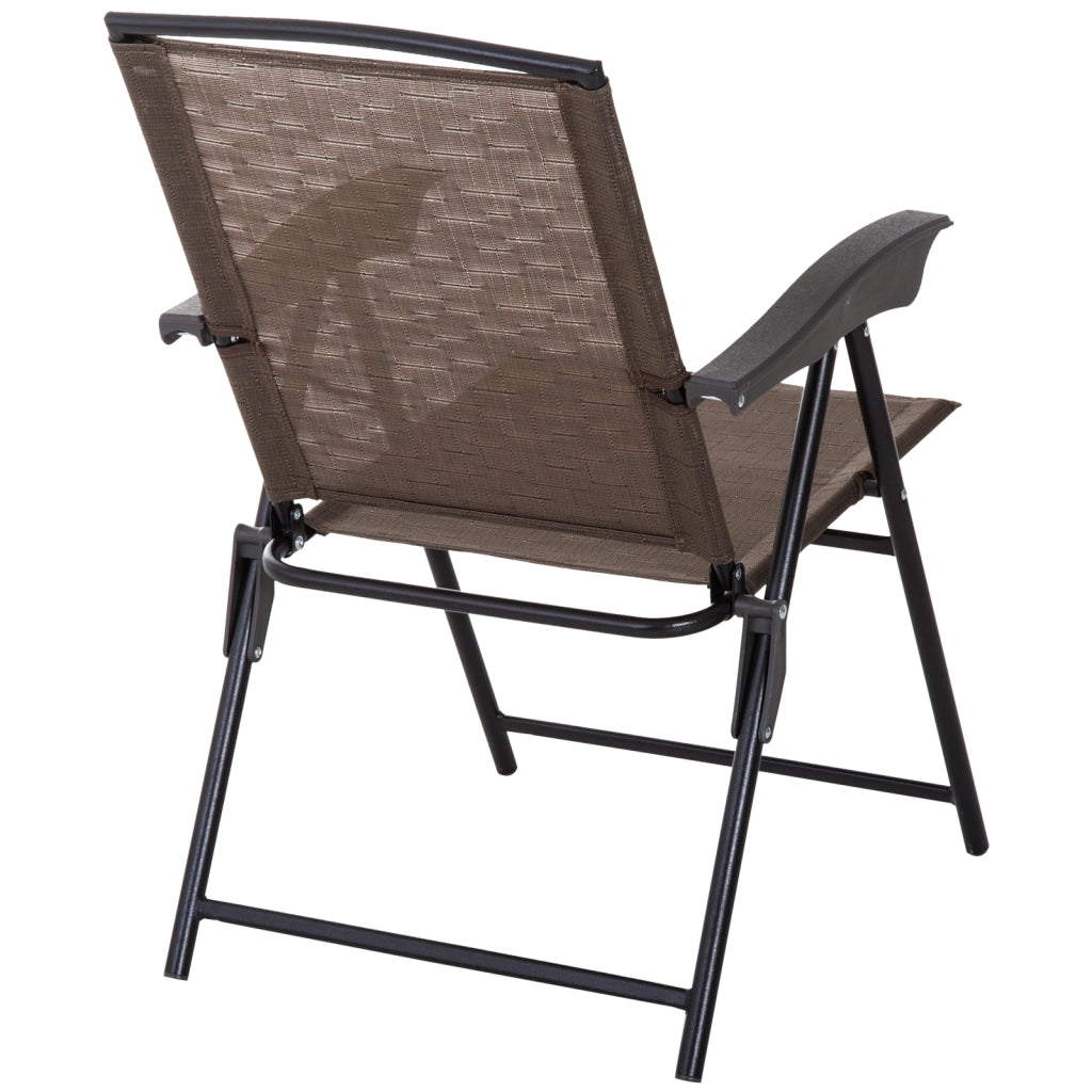 Set Giardino con Sedie Pieghevoli e Tavolo ¨C zephmum ¨C 3 Pezzi, Grigio Chiaro, Acciaio, Textilene
