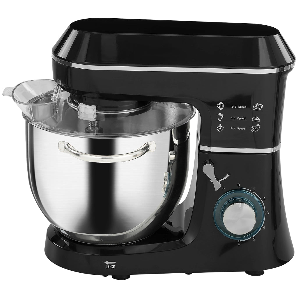 Impastatrice Planetaria 1400W con Ciotola 7L e 6 Velocit¨¤, Gancio Impastatore, Frusta e Sbattitore, Nero