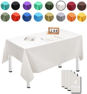 Set di tovagliette da tavola da gettare 4 pezzi, 137cm x 274cm, rettangolari, bianco crema, impermeabili e resistenti alle macchie, ideali per feste di compleanno, matrimoni, Natale, feste per bambini, salotti, giardini e occasioni speciali.