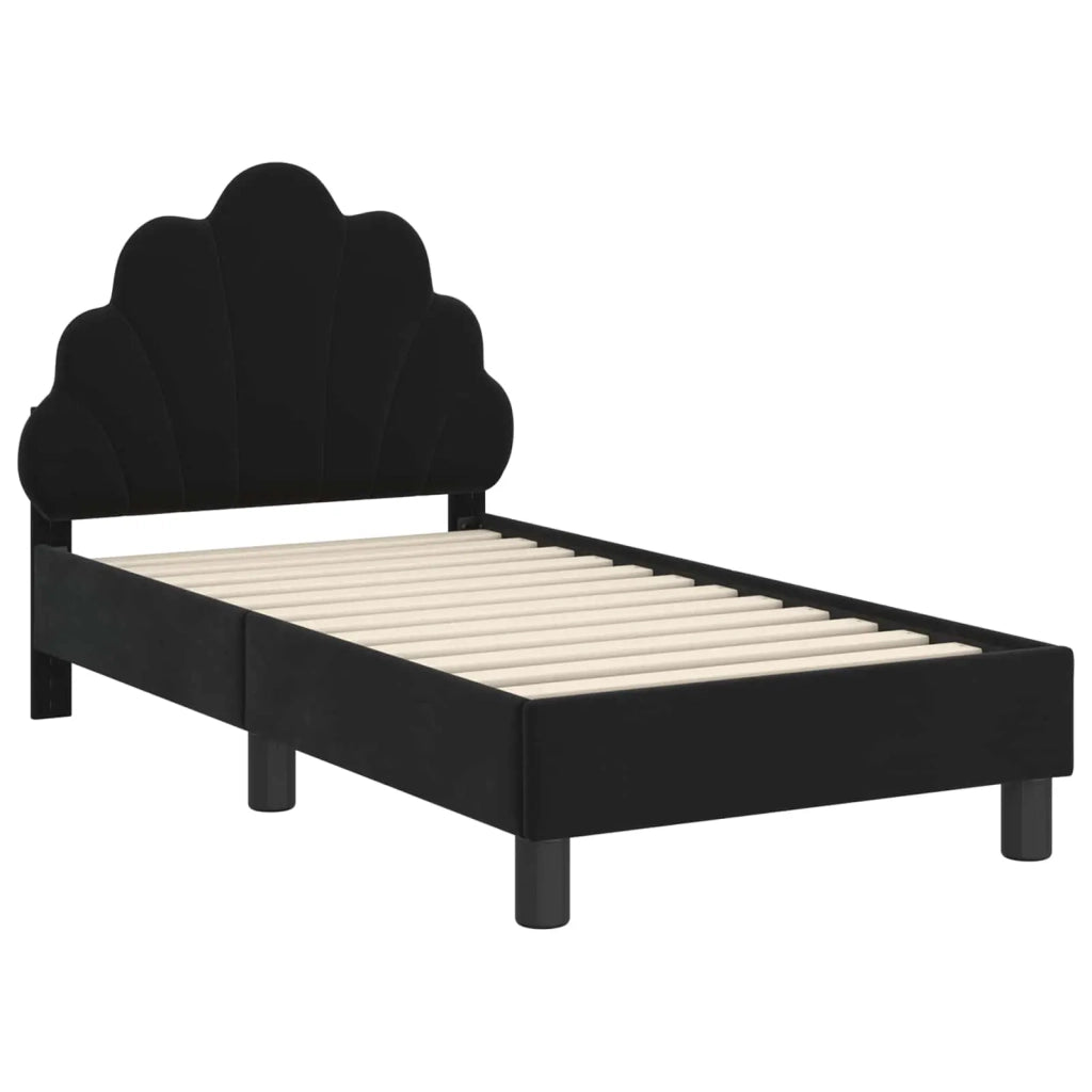 Letto singolo | Letto per adulti | Struttura letto per bambini con testata Nero 70 x 140 cm