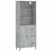 Credenza | Madia | Buffet da pranzo | Armadio da pranzo Grigio Cemento 69,5x34x180 cm in Legno Multistrato