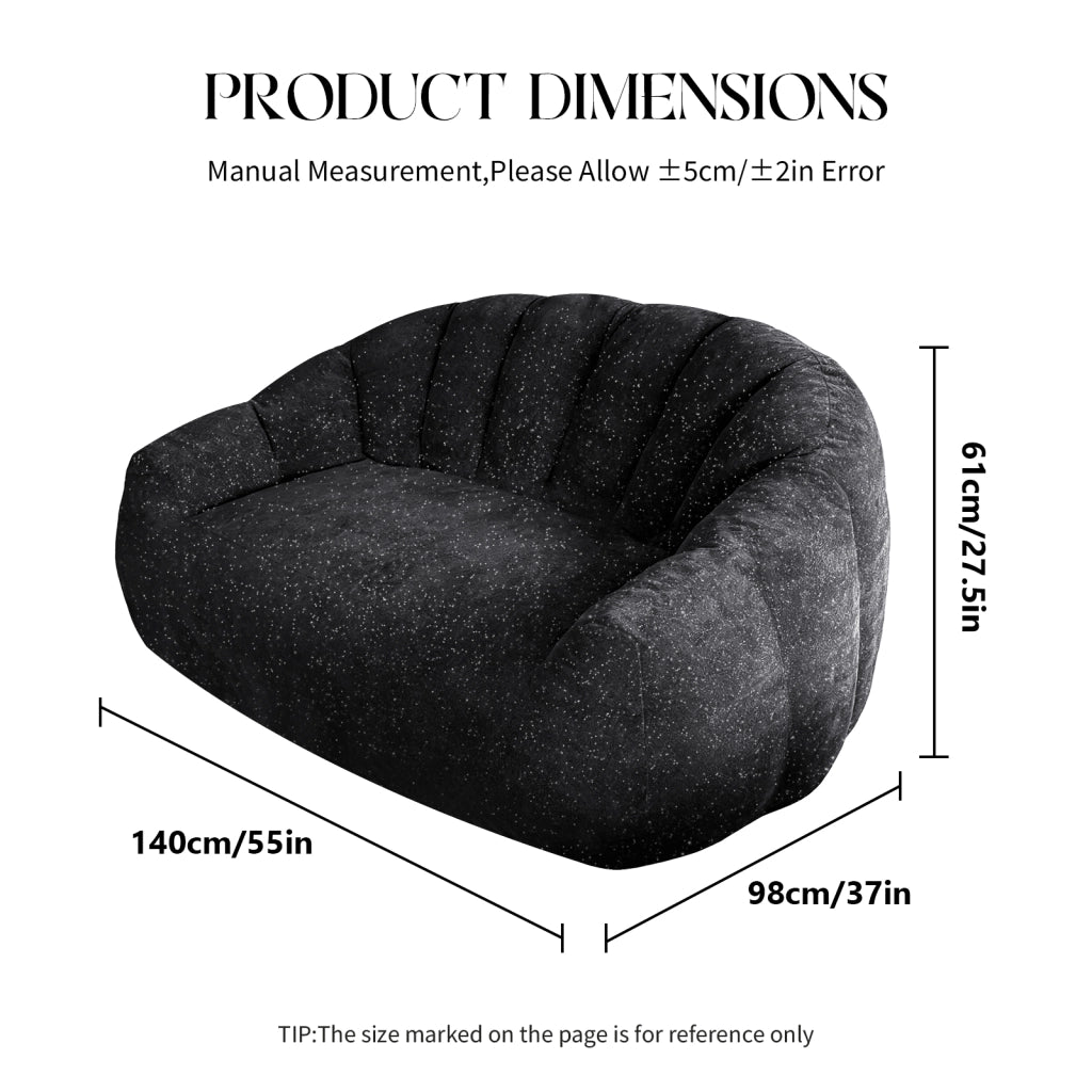 POLTRONA SACCO Design orso nero in flanella