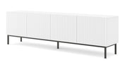 MOBILE RAVENNA B PORTA TV IN MDF RIVESTITO 4D 200 BIANCO OPACO TELAIO NERO
