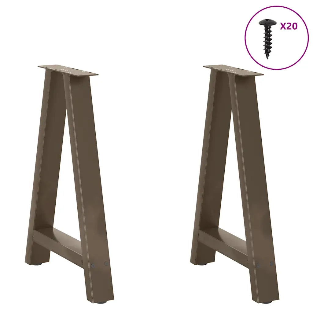 Gambe per tavolo da pranzo a forma di A 2 pz 50x(72-73) cm in acciaio