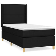 Letto singolo | Letto per adulti | Giroletto a Molle con Materasso Nero 80x200 cm inTessuto