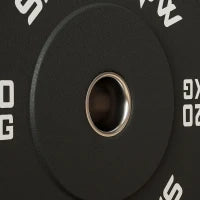 Set 2 Dischi Pesi da 20kg in Gomma con Foro da 2"/5 cm per Manubri e Bilancieri, Nero