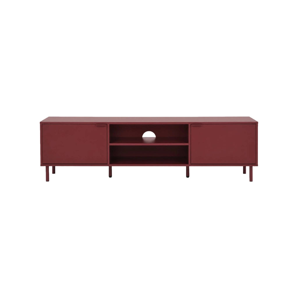 Mobile tv decorativo in legno e metallo, 160 cm, bordeaux
