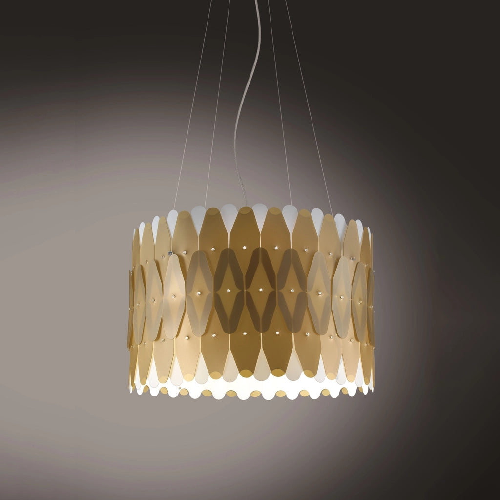 Sospensione Moderna Amanda Polilux ® New Gold E Metallo Cromo 1 Luce E27 D50Cm