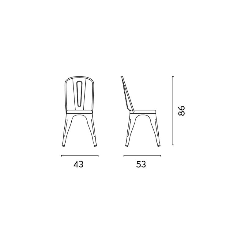 Set Di 4 Sedie Lamiera Impilabile Avorio Moia
