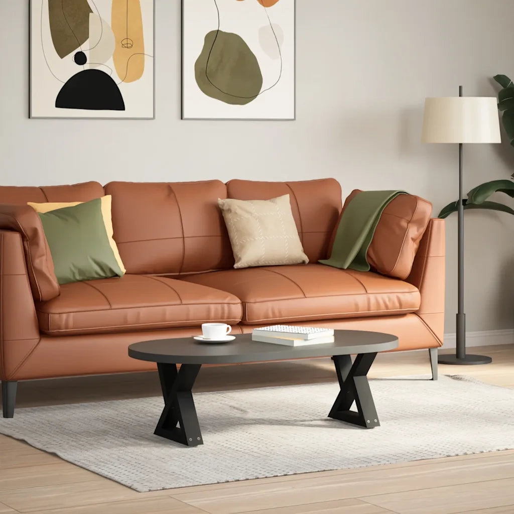 Gambe per Tavolino da Caffè 2 pz Nere 40x(30-31,3) cm Acciaio 4012680