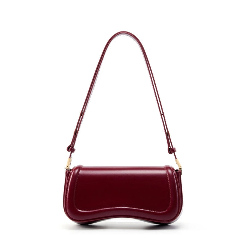 Borsa a tracolla da donna in vera pelle, colore rosso