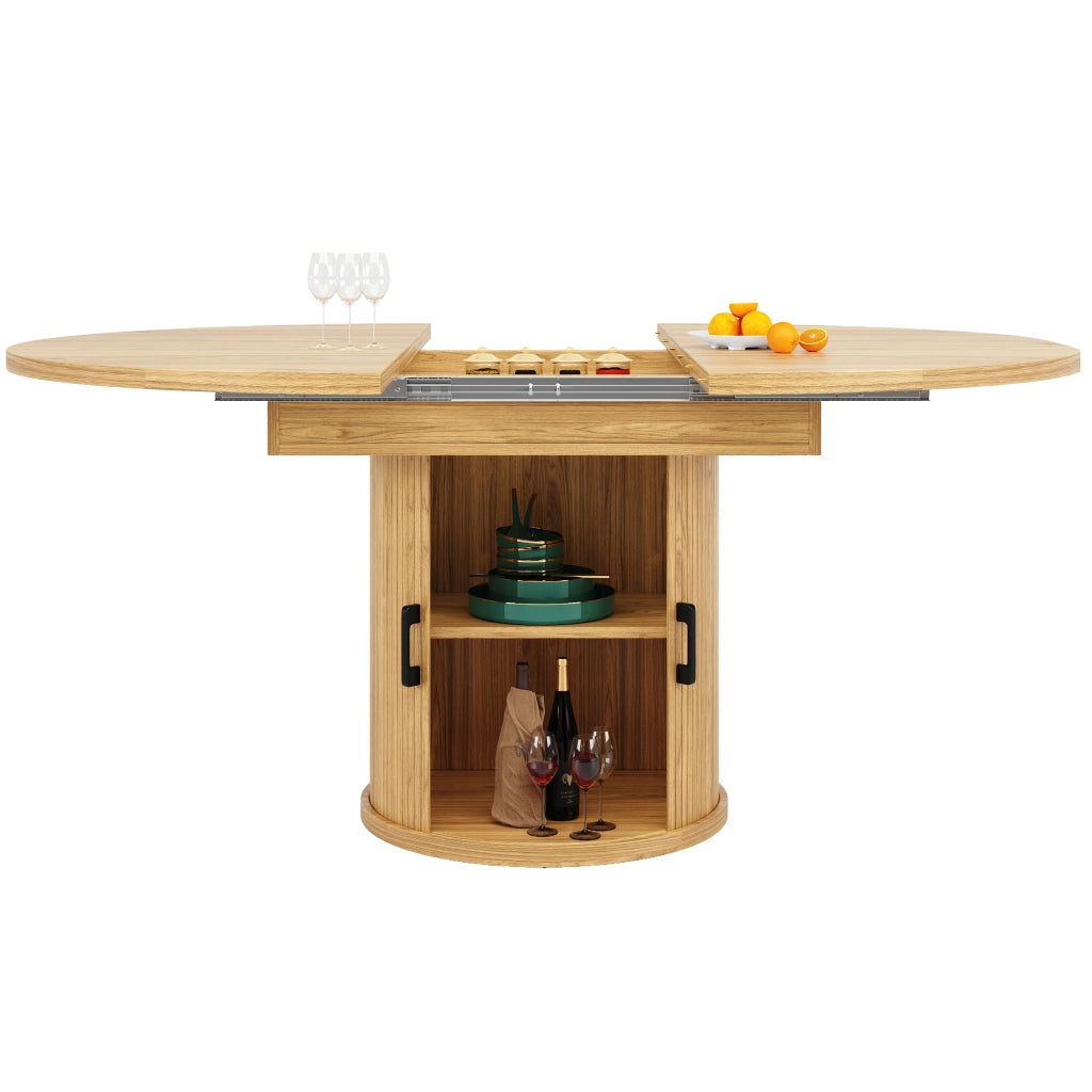 Tavolo da Pranzo Rotondo Allungabile ¨C MINIMAL ¨C Legno, 118-158 cm, 6 Persone