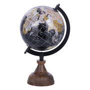 Mappamondo Geo Con Base In Legno 15,5x14x26 Naturale,legno