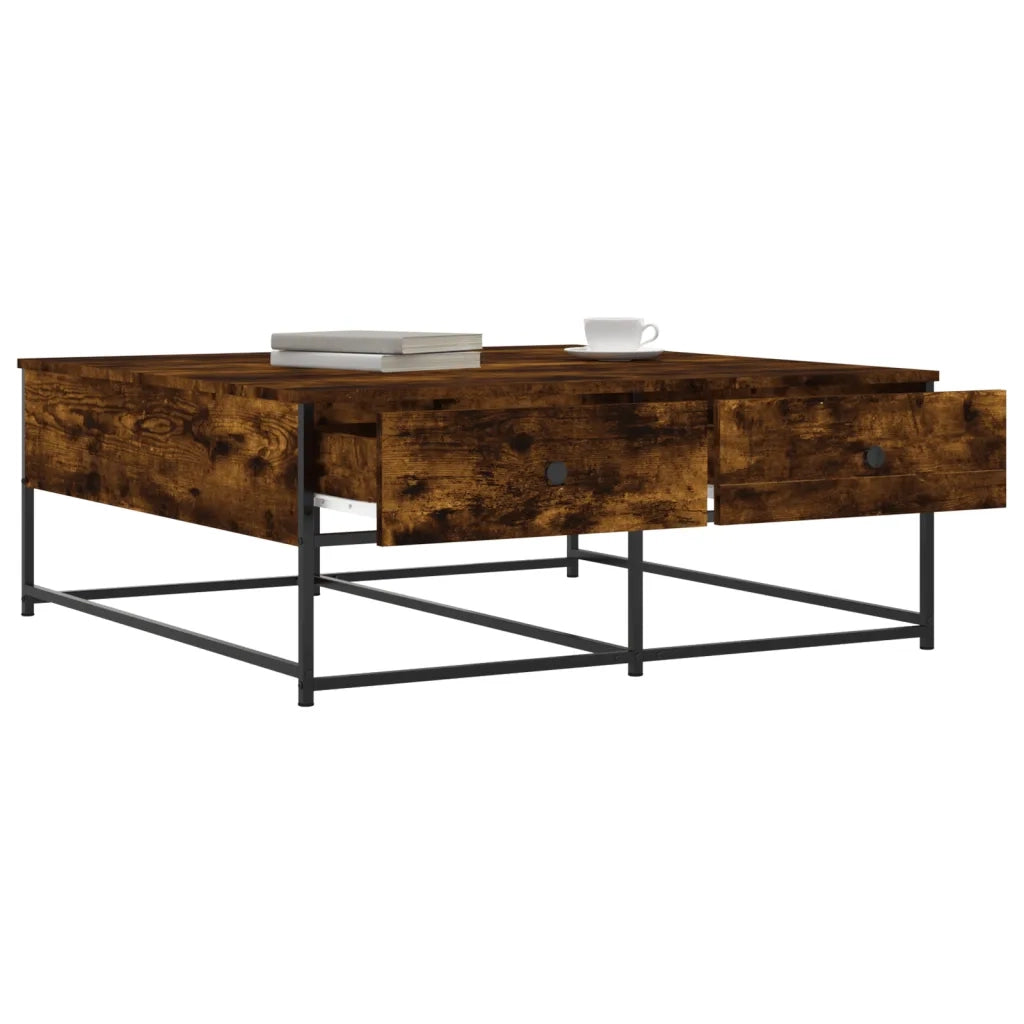 Tavolino da Salotto Rovere Fumo 100x99x40 cm Legno Multistrato 835296