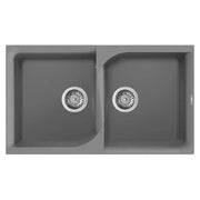 Lavello Elleci Incasso 2 vasche 86x50 Ego 450 Metaltek Grigio Titanium LME45073