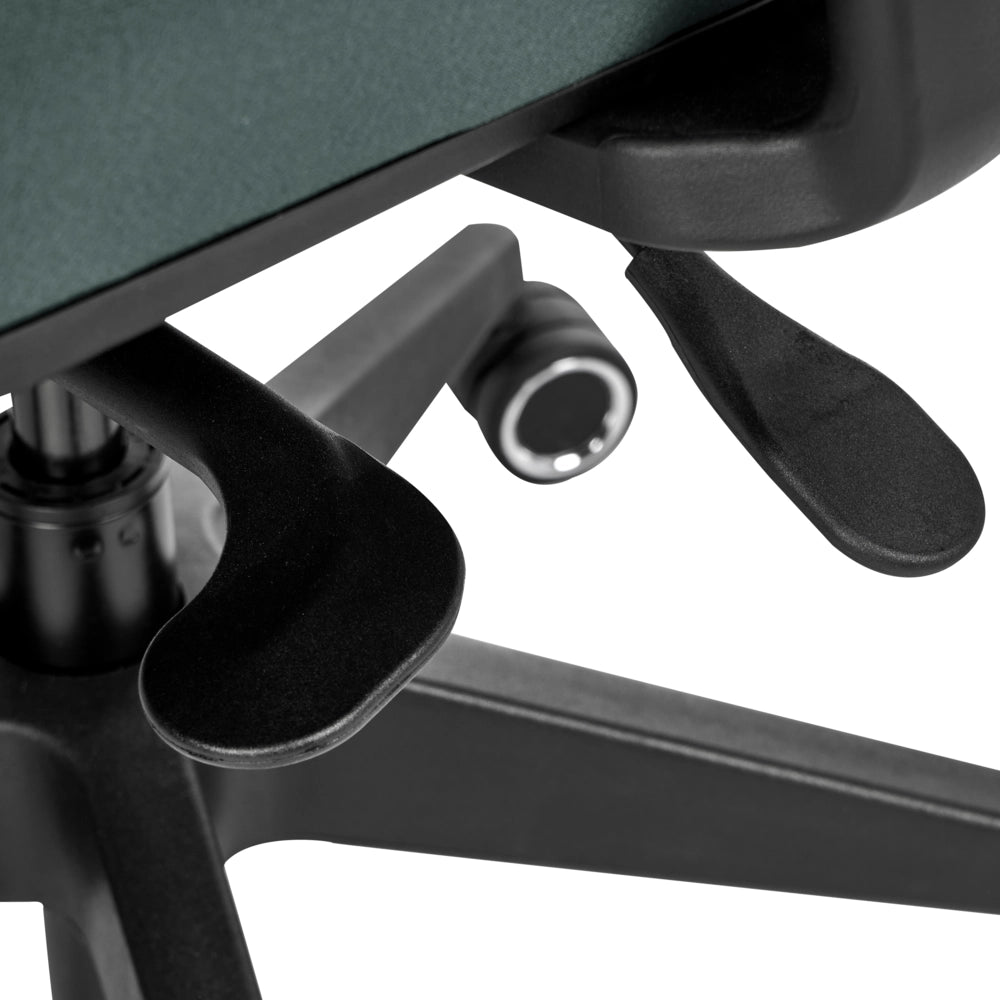 Sedia da ufficio ergonomica con schienale regolabile, seduta scorrevole, braccioli regolabili e supporto lombare verde scuro