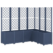Fioriera | Cassetta per fiori | Vaso Giardino con Graticcio Grigio Blu 160x120x140 cm PP