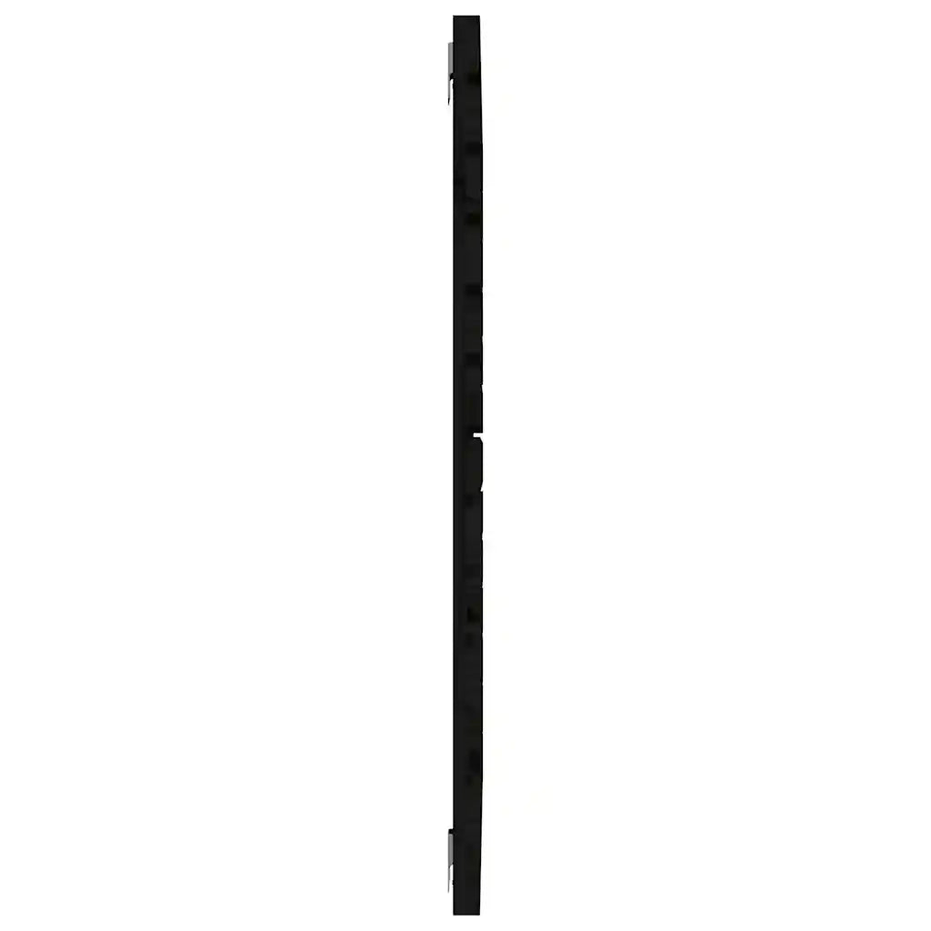 Testiera | Testata da Parete Nera 81x3x91,5cm in Legno Massello di Pino