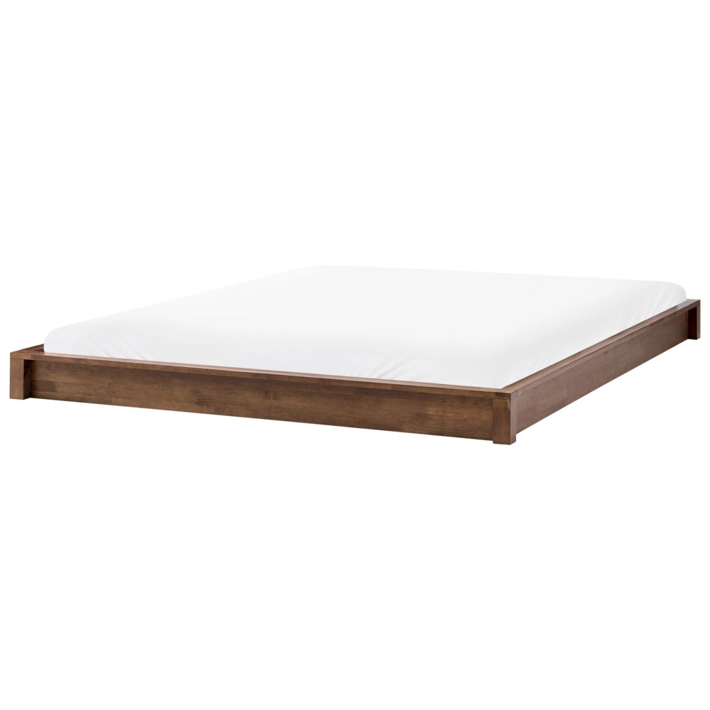 Letto con rete in legno marrone scuro 180 x 200 cm senza testiera, design minimalista