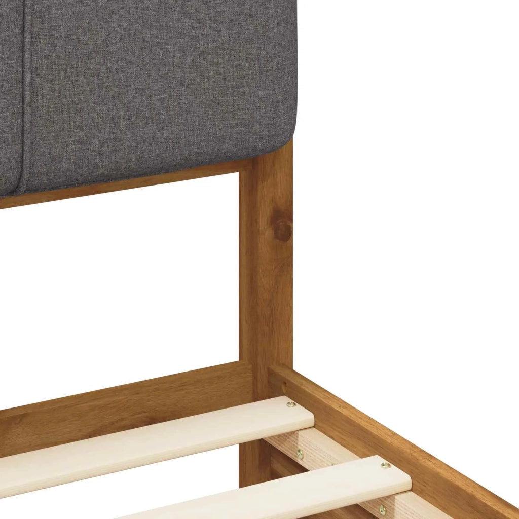 Letto con Testiera Rivestita Naturale e Grigio Chiaro 904437