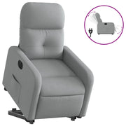 Poltrona | Sedia Relax Reclinante Alzapersona Elettrica Grigio Chiaro Tessuto