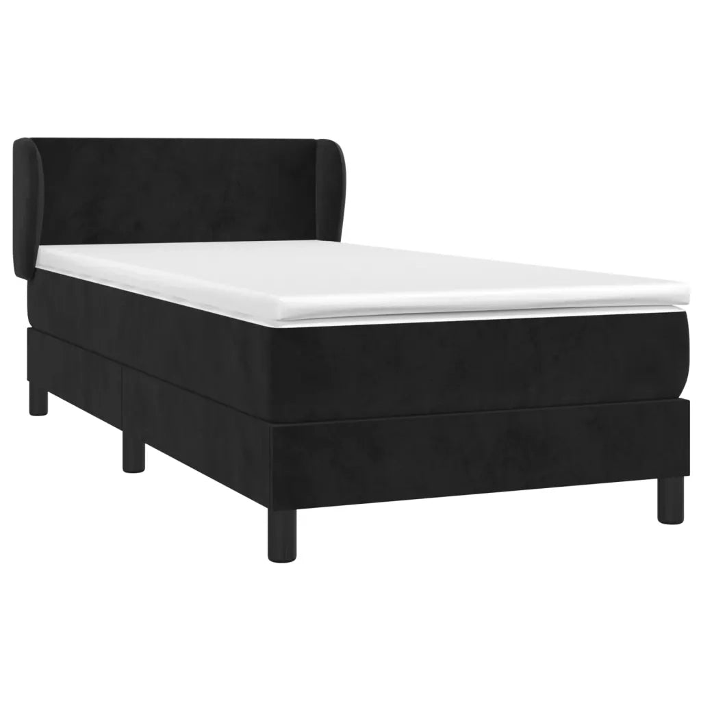Giroletto a Molle con Materasso Nero 100x200 cm in Velluto cod mxl 61824