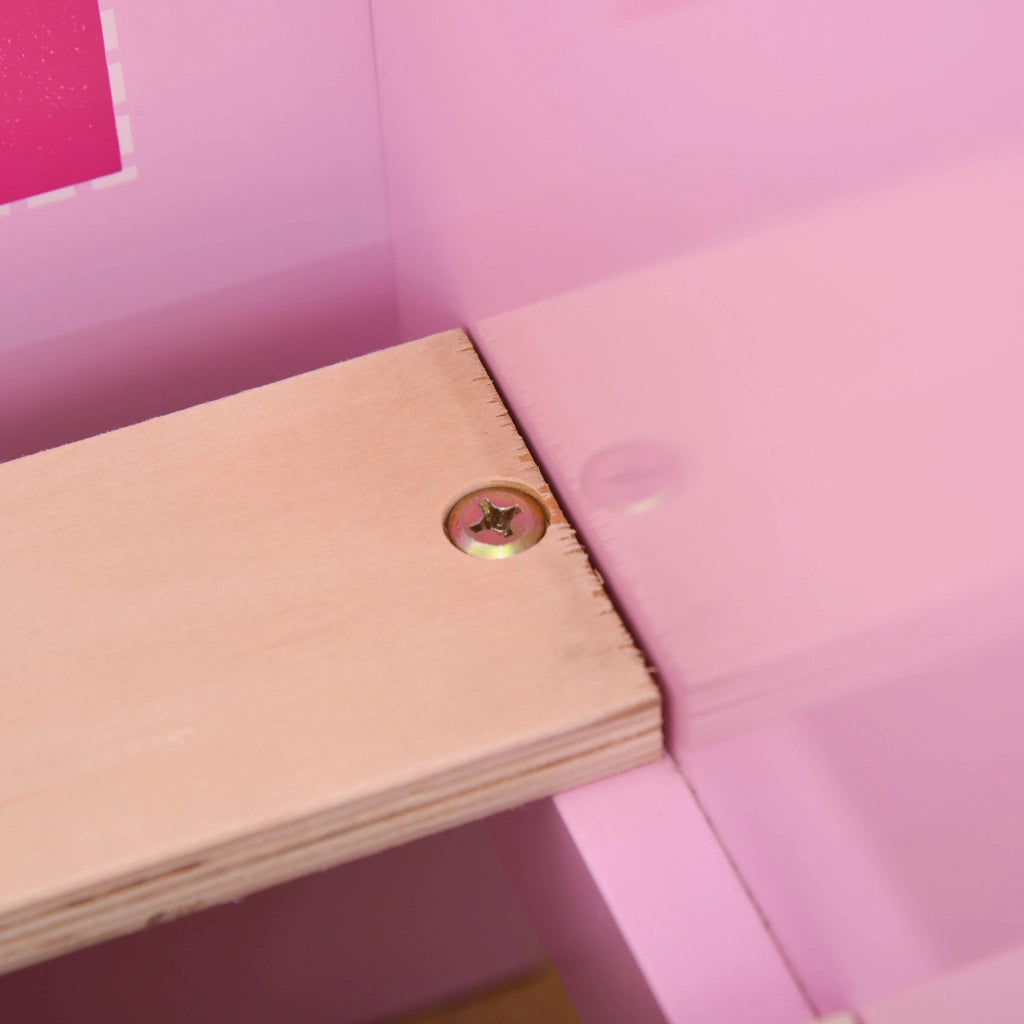 Letto per Bambini 3-6 Anni in Legno con Bordi Rialzati, 143x73x60 cm, Rosa