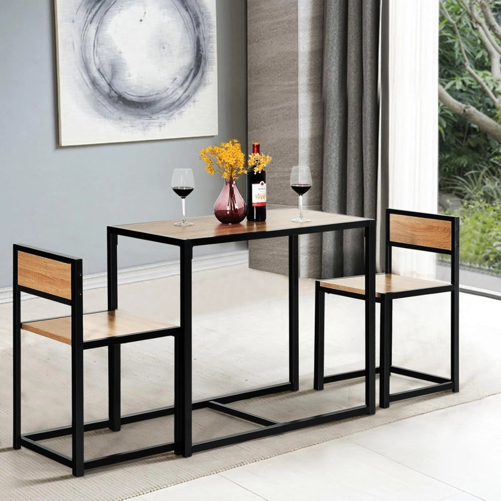 Set di Tavolo da Bar da 3 Pezzi, Set 3 Pezzi con 2 Sedie e Tavolo, Piccolo Tavolo da Cucina per 2 Persone, Tavolo da Bistrò, 3 Colori