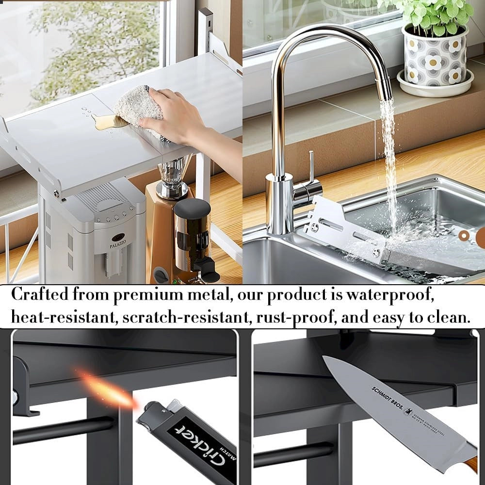 Trade Shop - Mensola Espandibile Per Forno A Microonde Scaffale Cucina Organizzatore Tavolo Regolabile -