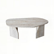 Tavolino in legno "Rock" 100 x 60 x 35 cm - Travertino