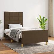 Giroletto senza Materasso-Struttura Letto Marrone Scuro 90x200 cm Tessuto 765541