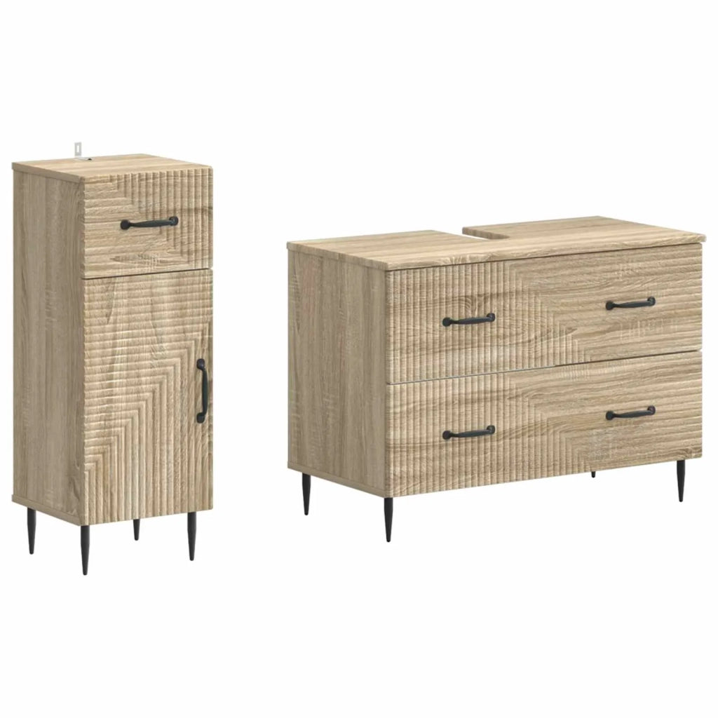 Set di Armadi da Bagno da 2 Pezzi HAARLEM Rovere Sonoma 3417695