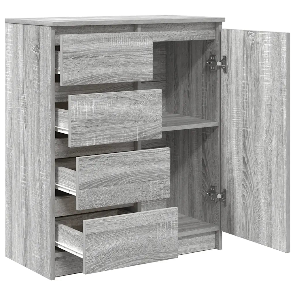 Credenza con Cassetti-Buffet-Armadio da cucina Grigio Sonoma 71x35x84 cm in Truciolato