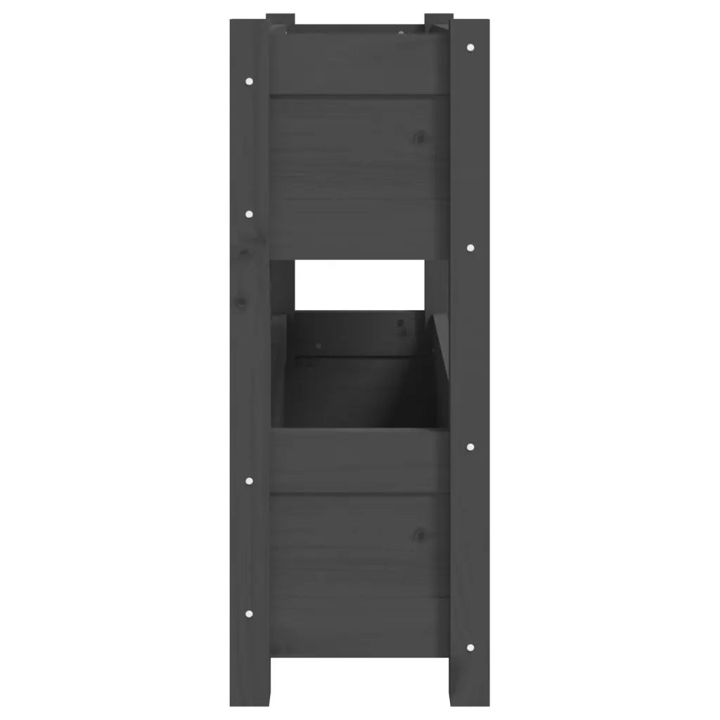 Fioriera Grigia 77x25x66 cm in Legno Massello di Pino