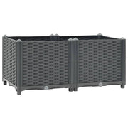 Fioriera rialzata per piante e fiori giardino 80 x 40 x 38 cm polipropilene grigio scuro 02_0000945