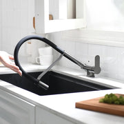 Keukenkraan 360° Verstelbare con 2 Spout e Installazione sotto il Cassetto, Ideale per la Miscelazione in Cucina (Grigio)