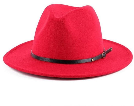 Fedora in Vilt per Dama/Dotto - Larghezza Cappello 56-58 cm - Finitura a Pizzo - Materiale Adattissimo per l'Esterno - Poliestere Respirante