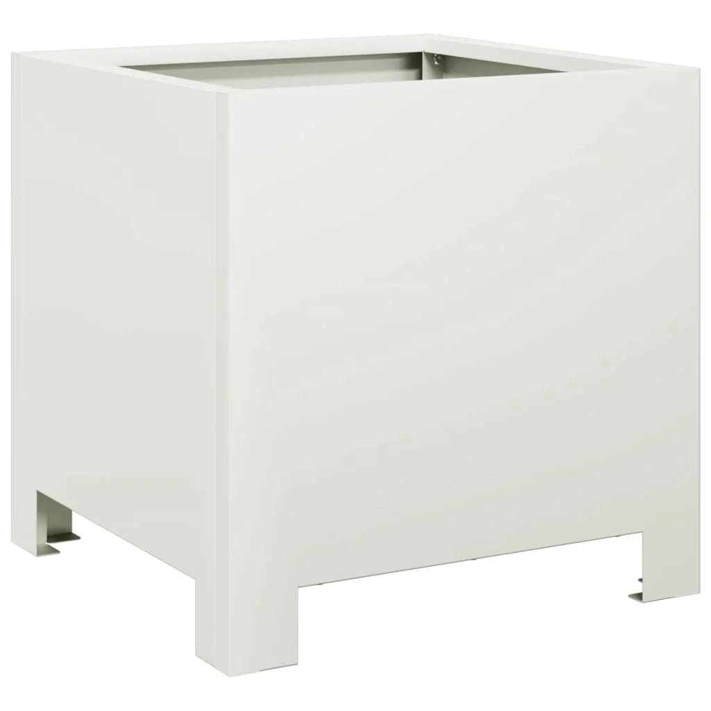 Fioriera rialzata per piante fiori terrazza giardino 30 x 30 x 30 cm acciaio bianco 02_0037484