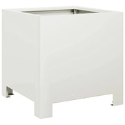 Fioriera rialzata per piante fiori terrazza giardino 30 x 30 x 30 cm acciaio bianco 02_0037484