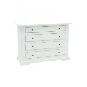 Comò casettiera in legno Shabby chic mod toscano bianco