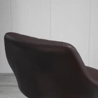 Set 2 Sgabelli da Bar Regolabili con Schienale e Poggiapiedi, Base in Metallo e Seduta in Similpelle, 46x48x83-104 cm, Marrone e Nero