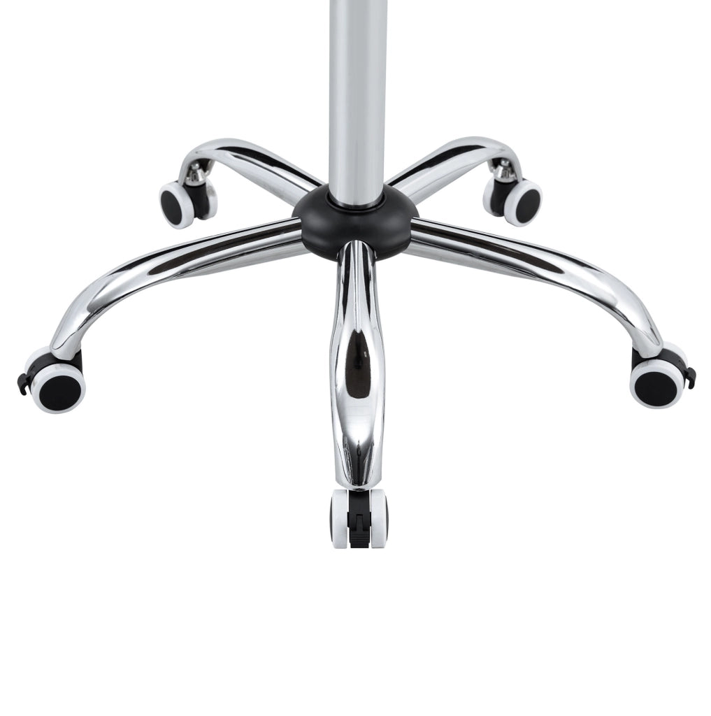 TAVOLO ROTONDO REGOLABILE 70 cm Noce MDF e Metallo con ruote